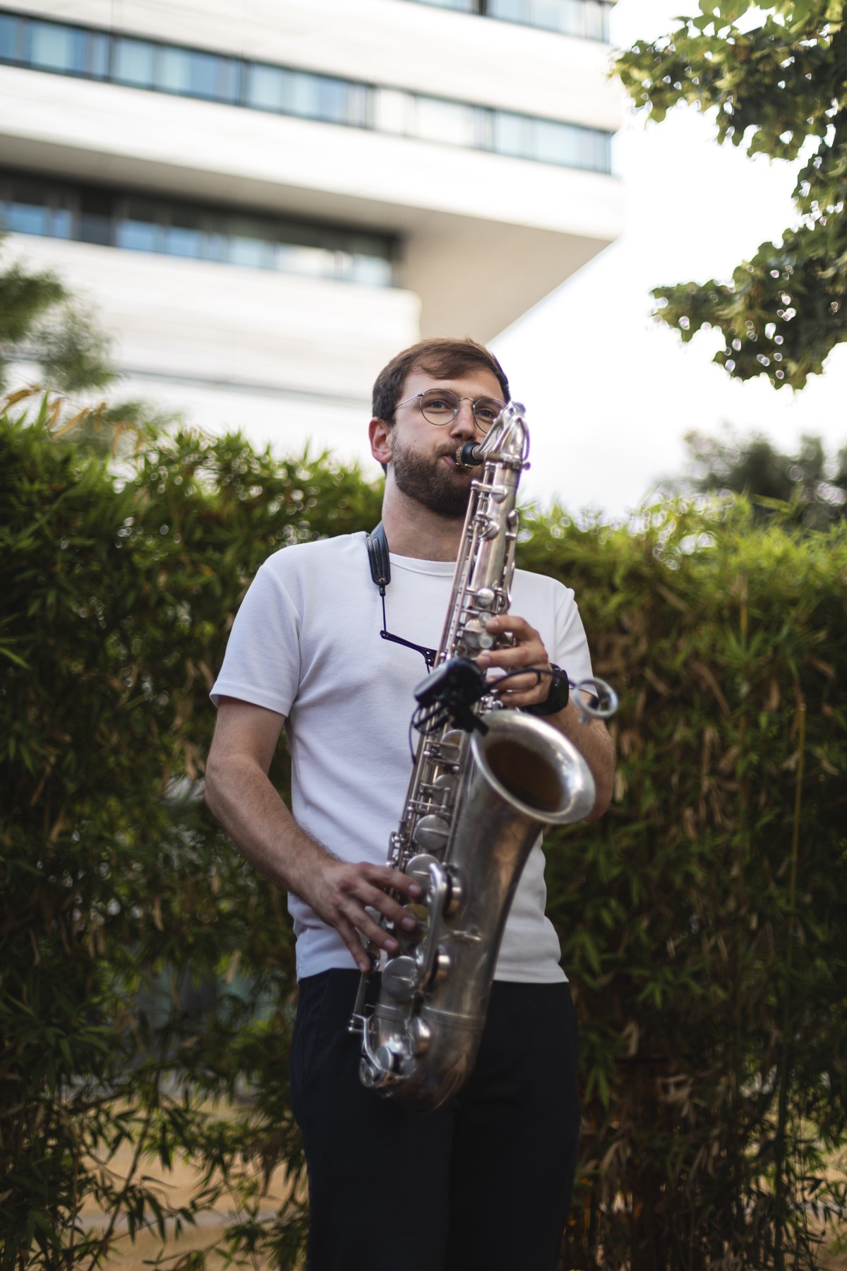 Saxophonist at the summer party