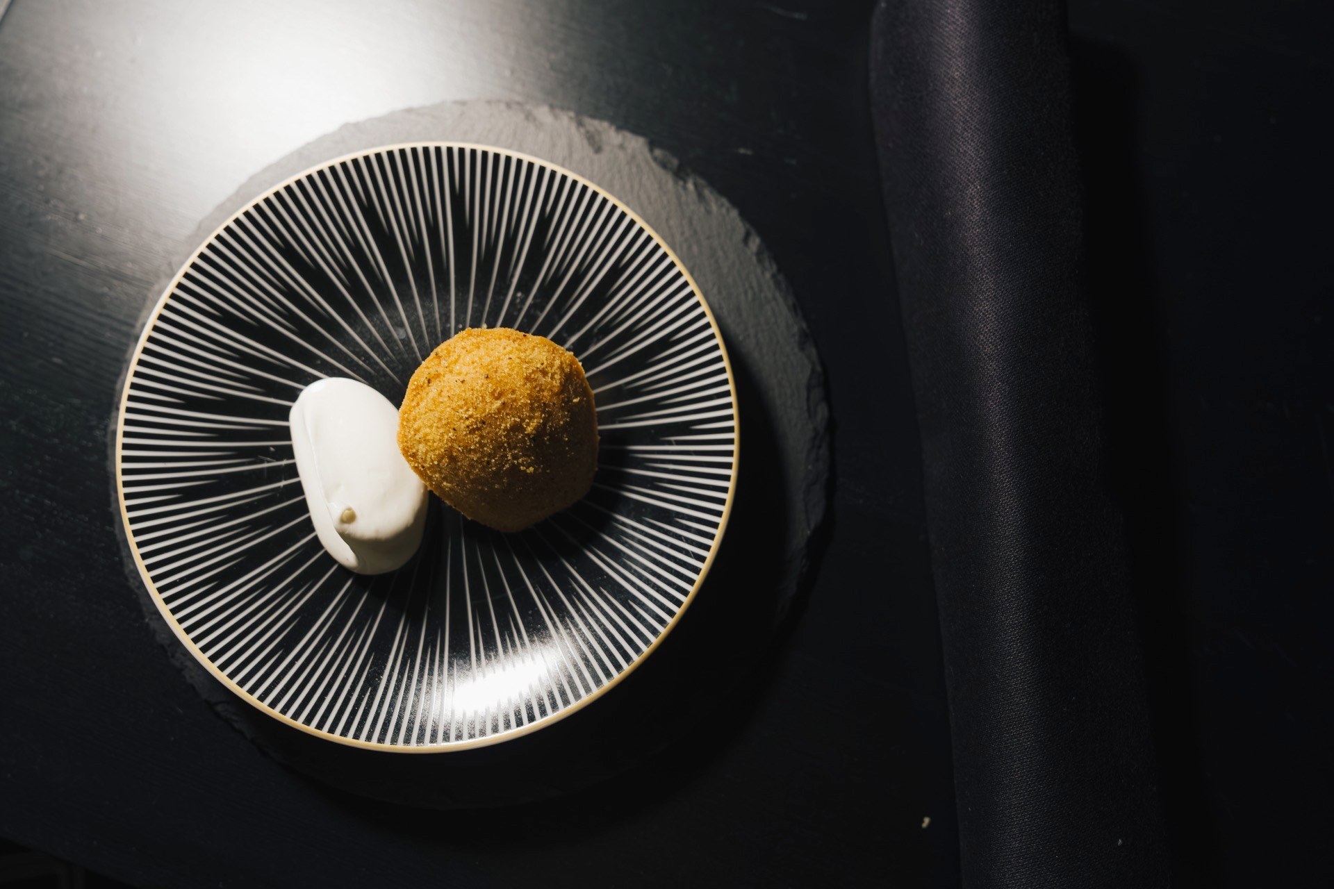 Stories star special — dish on a dark plate